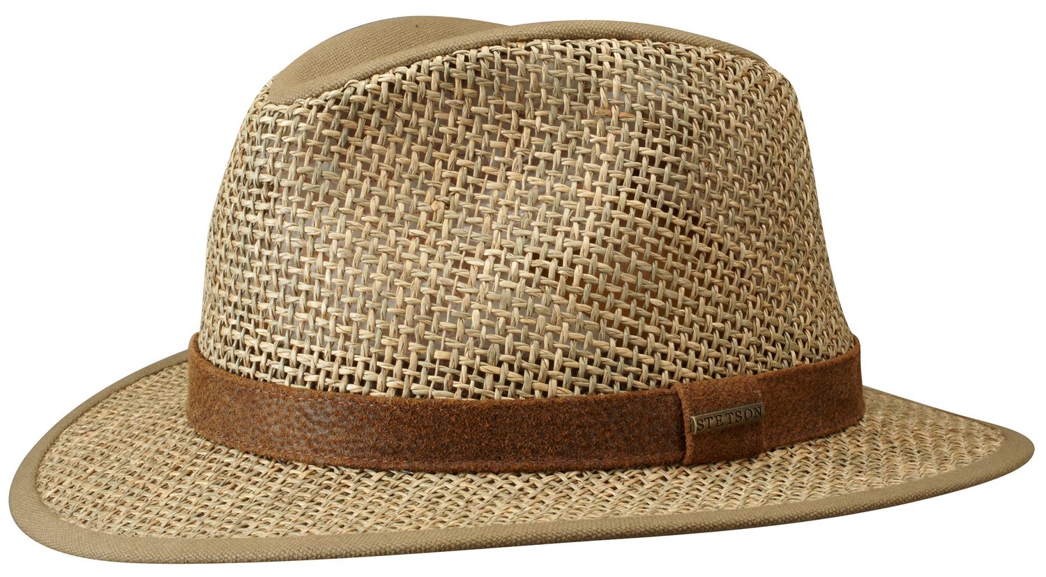 Stetson Traveller Seagrass aus Stroh mit Baumwoll Besatz