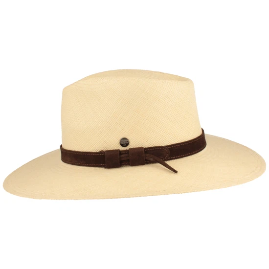 Breiter Panamahut Leder-Garnitur & UV-Schutz 50 von Hut-Breiter in beige