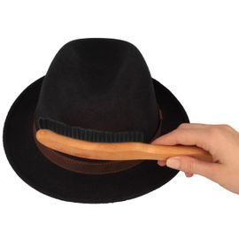 Schwarze Hutbürste aus Buchenholz in silber Schwarze Hutbürste aus Buchenholz in silber