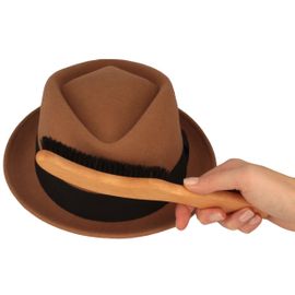 Schwarze Hutbürste aus Buchenholz in silber Schwarze Hutbürste aus Buchenholz in silber