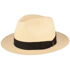 Borsalino hochwertiger ultrafeiner Montecristi Panamahut Fedora in beige Borsalino hochwertiger ultrafeiner Montecristi Panamahut Fedora in beige