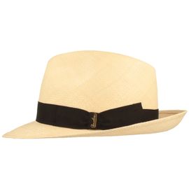 Borsalino hochwertiger handgeflochtener Panama Strohhut Quito in schwarz Borsalino hochwertiger handgeflochtener Panama Strohhut Quito in schwarz