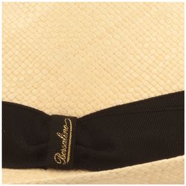 Borsalino hochwertiger handgeflochtener Panama Strohhut Quito in schwarz Borsalino hochwertiger handgeflochtener Panama Strohhut Quito in schwarz