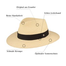 Original Panamahut Traveller mit UV-Schutz 50 von Hut-Breiter in beige Original Panamahut Traveller mit UV-Schutz 50 von Hut-Breiter in beige