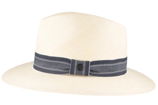 Breiter Panamahut Streifen-Band & UV-Schutz 50 von Hut-Breiter in beige