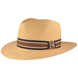 Breiter Panamahut Streifen-Band & UV-Schutz 50 von Hut-Breiter in beige