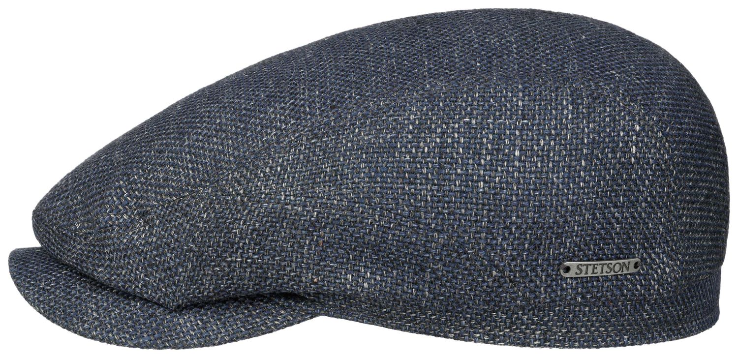 Stetson elegante Driver Flat Cap aus Schurwoll-Leinen-Mix