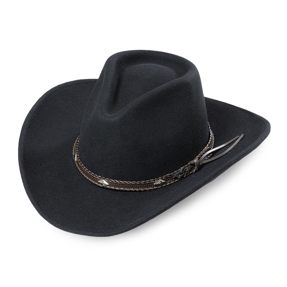 Western Cowboyhut Aus Filz - Klassischer Hut Mit Stierband Für Damen & Herren