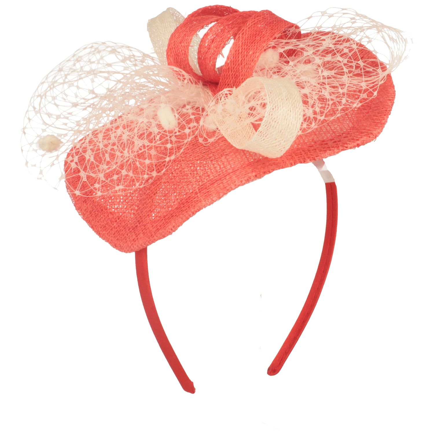 Feiner vierecker Fascinator mit Schleife aus Sisal-Sinamay-Mix von Hut-Breiter Meisteratelier