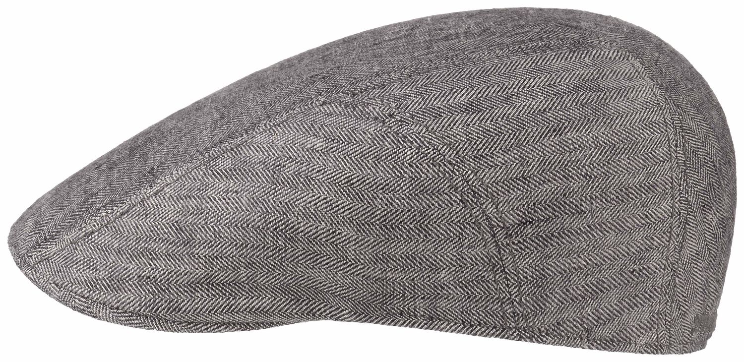 Stetson Ivy Fischgrät Flat Cap aus Leinen mit UV-Schutz 40+