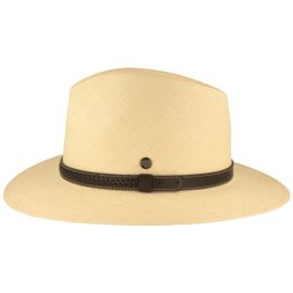 Extra breiter Panama Hut mit Leder-Garnitur von Hut-Breiter in beige Extra breiter Panama Hut mit Leder-Garnitur von Hut-Breiter in beige