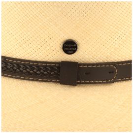Extra breiter Panama Hut mit Leder-Garnitur von Hut-Breiter in beige Extra breiter Panama Hut mit Leder-Garnitur von Hut-Breiter in beige