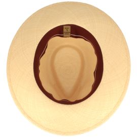 Extra breiter Panama Hut mit Leder-Garnitur von Hut-Breiter in beige Extra breiter Panama Hut mit Leder-Garnitur von Hut-Breiter in beige