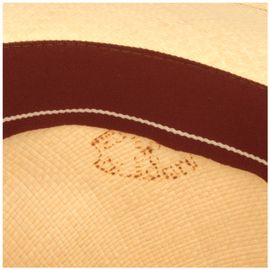 Extra breiter Panama Hut mit Leder-Garnitur von Hut-Breiter in beige Extra breiter Panama Hut mit Leder-Garnitur von Hut-Breiter in beige