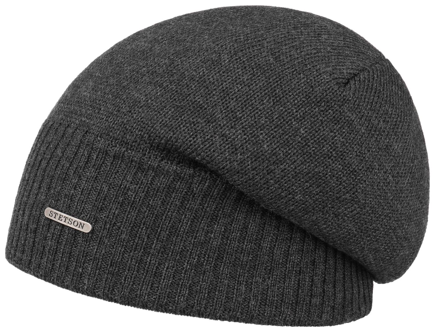 Stetson feine Long-Beanie Strickmütze aus 100% Merinowolle
