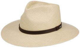 Stetson extra breiter Panama mit Ledergarnitur UV-Schutz 40+ in beige Stetson extra breiter Panama mit Ledergarnitur UV-Schutz 40+ in beige