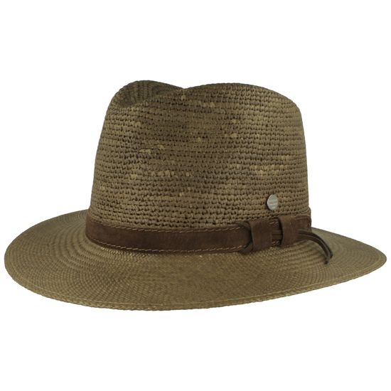alt-Panamahut Traveller mit Wildleder-Band & Crochet von Hut Breiter in