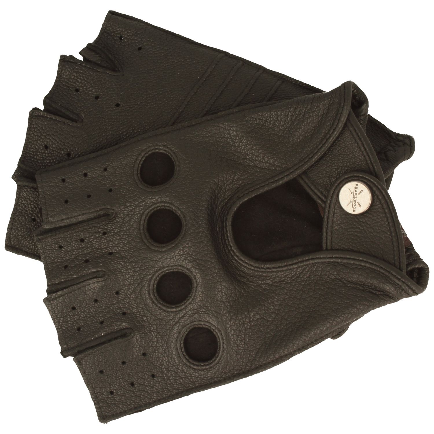 Pearlwood fingerlose Autofahrer-Lederhandschuhe Ziegenleder