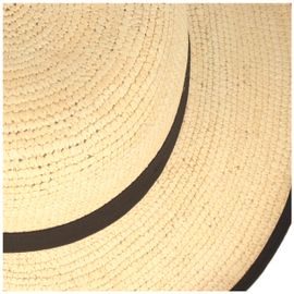 Panamahut Crochet Aufschlag-Glocke mit Einfass von Hut-Breiter in beige Panamahut Crochet Aufschlag-Glocke mit Einfass von Hut-Breiter in beige
