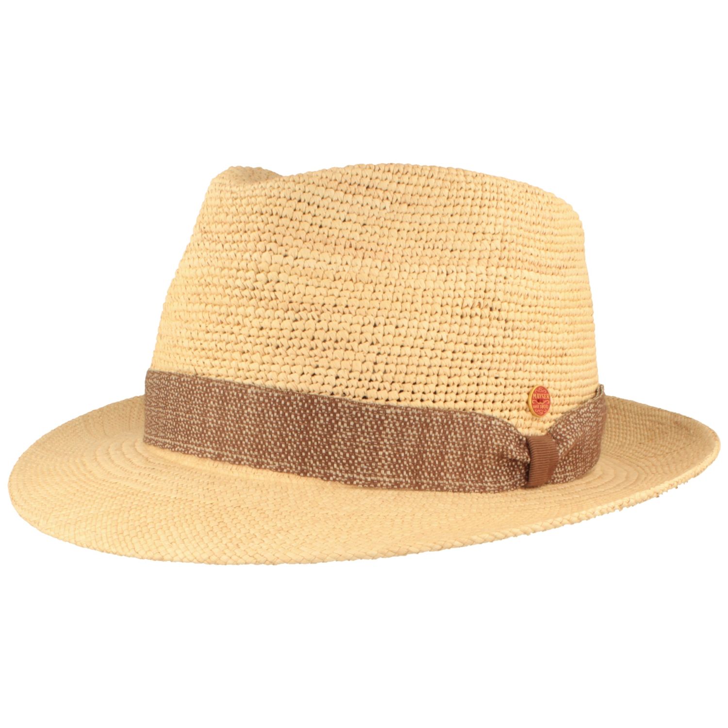Mayser Bogart Crochet Panamahut Manuel mit gewebtem Stoffband