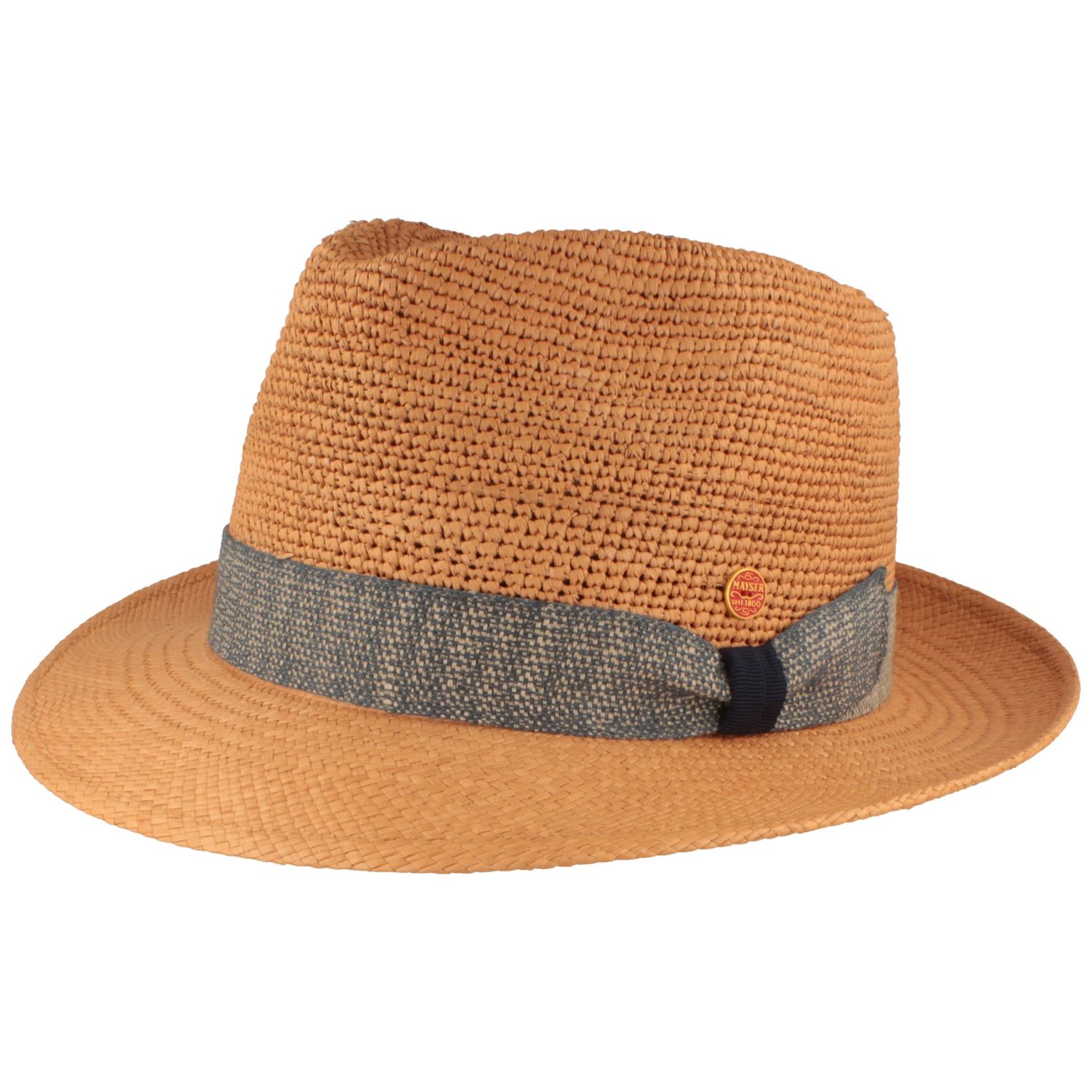 Mayser Bogart Crochet Panamahut Manuel mit gewebtem Stoffband