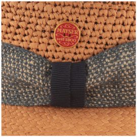 Mayser Bogart Crochet Panamahut Manuel mit gewebtem Stoffband in braun Mayser Bogart Crochet Panamahut Manuel mit gewebtem Stoffband in braun