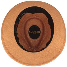 Mayser Bogart Crochet Panamahut Manuel mit gewebtem Stoffband in braun Mayser Bogart Crochet Panamahut Manuel mit gewebtem Stoffband in braun