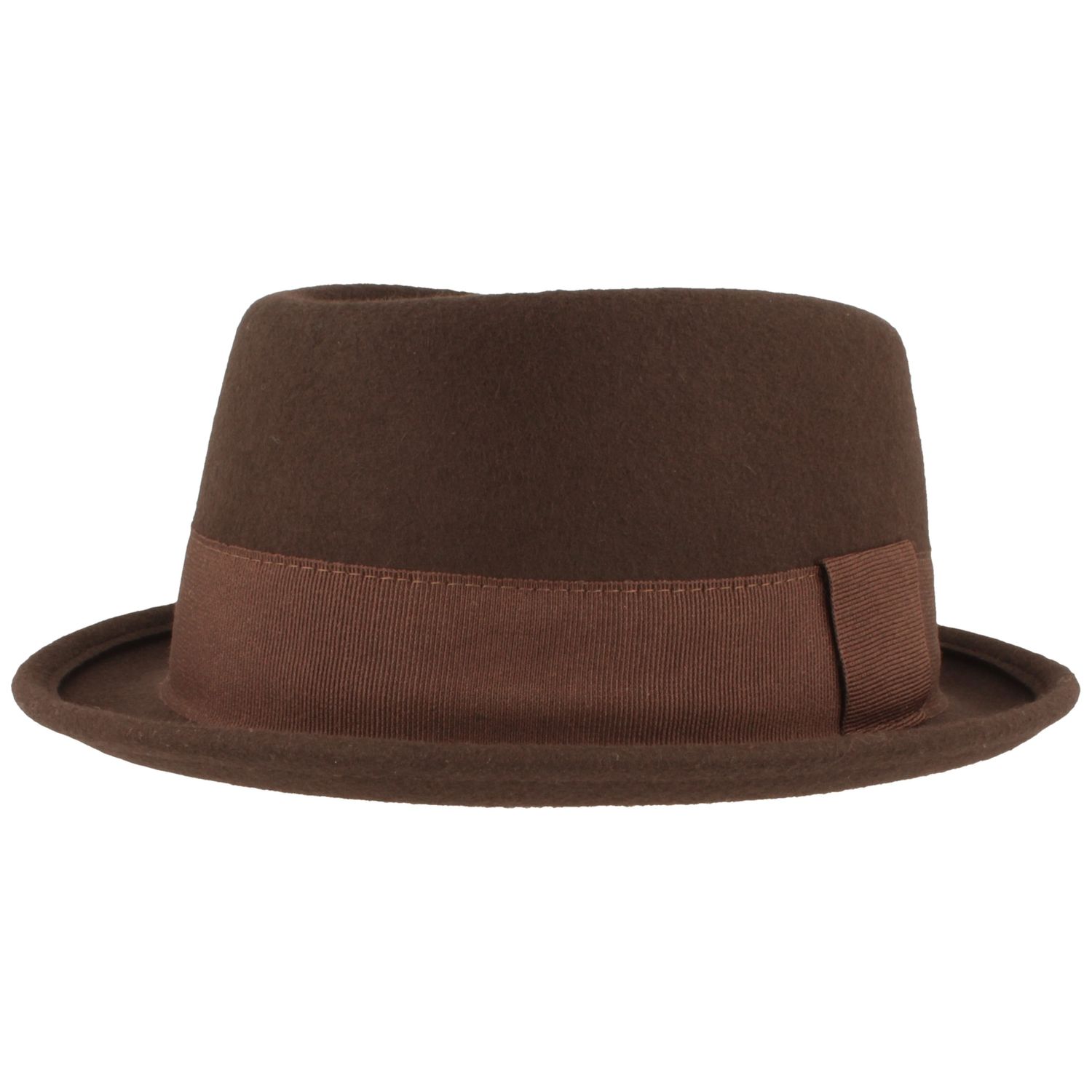 Modischer Pork-Pie Filzhut aus Wolle unifarben von Hut-Breiter