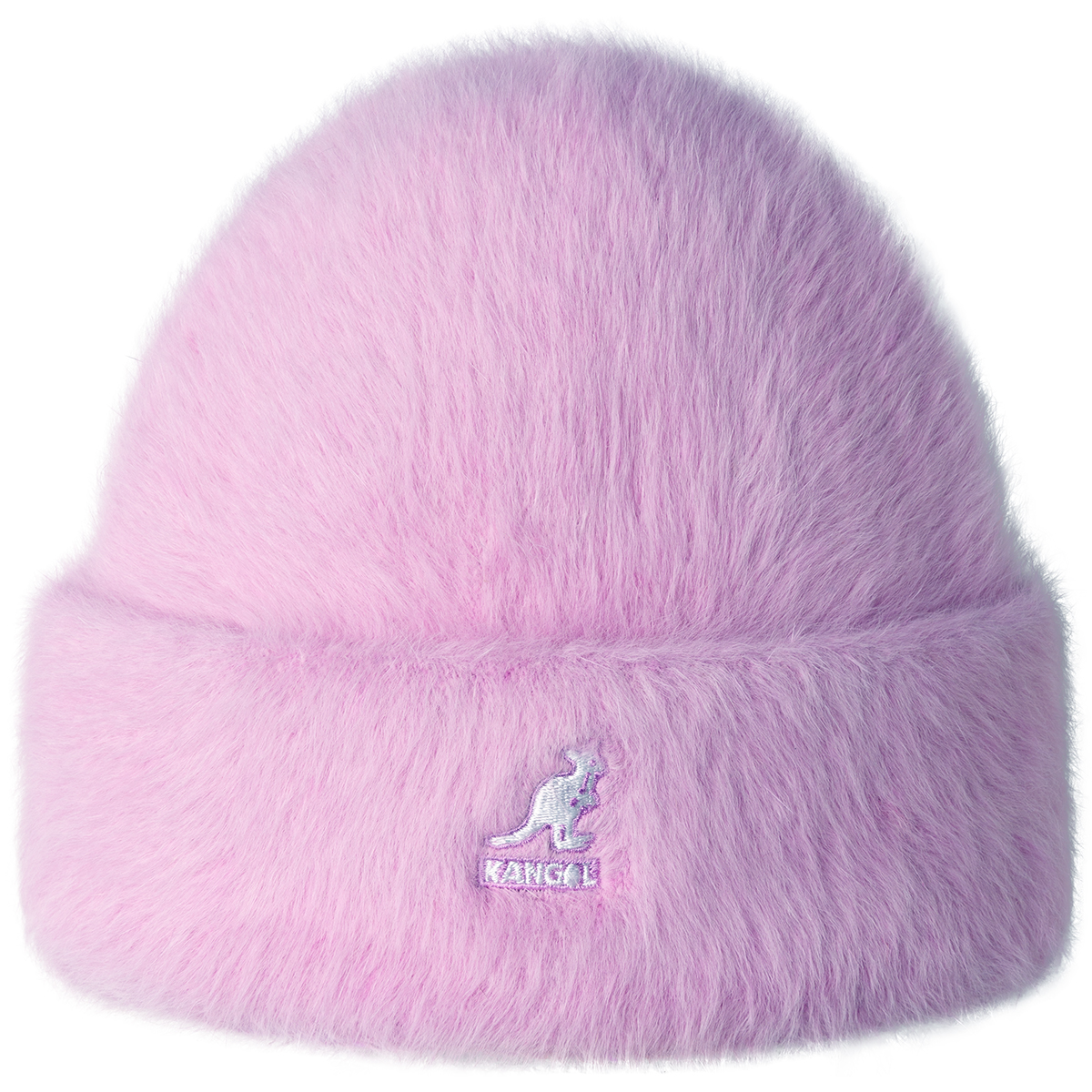 Kangol Beanie Angora-Strickmütze mit Rollrand & Logo-Stick