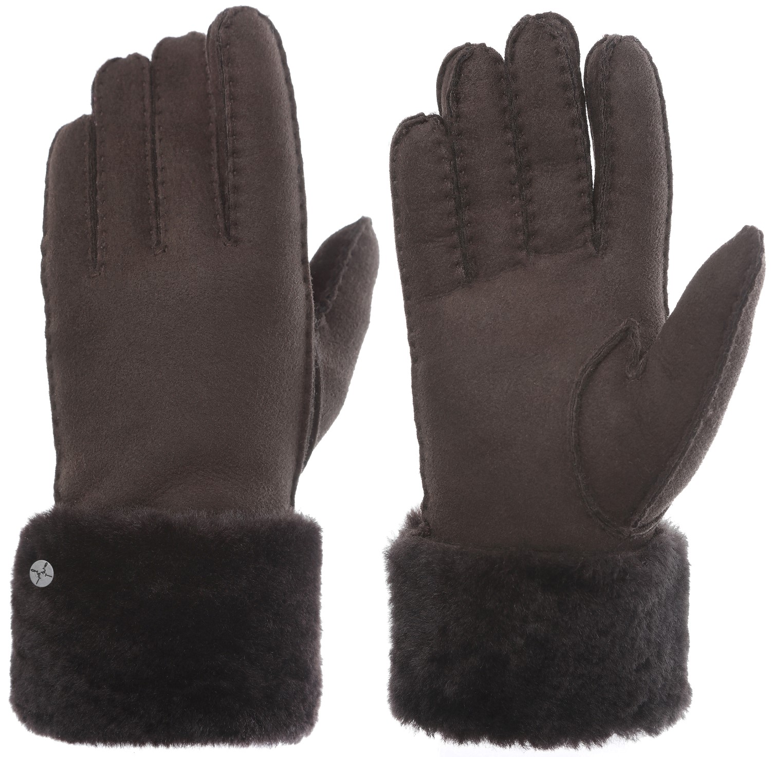 Pearlwood warme Wildleder-Handschuhe Lammfell-Futter & Umschlag