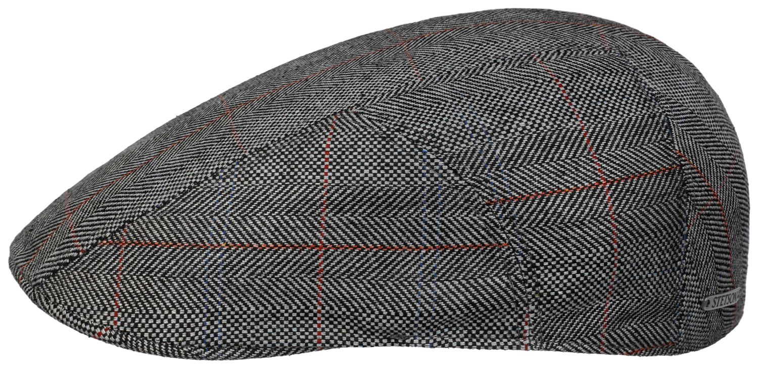 Stetson Ivy Fischgrät Flat Cap 100% Seide mit UV-Schutz 40+