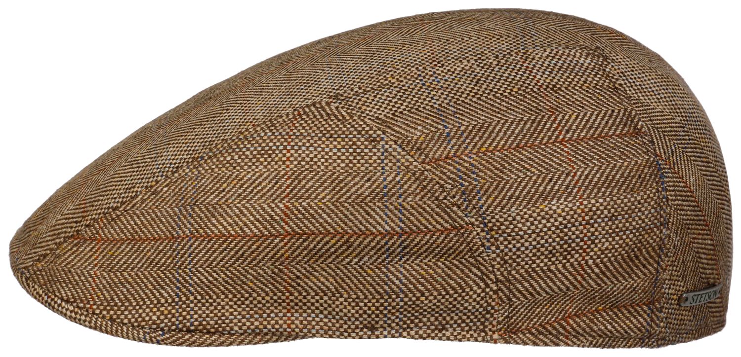 Stetson Ivy Fischgrät Flat Cap 100% Seide mit UV-Schutz 40+