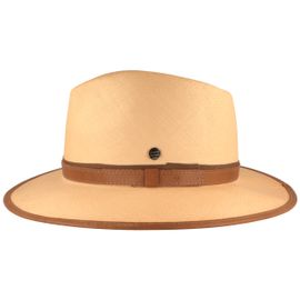 Montecristi Panamahut mit Lederband Ledereinfass UV-Schutz 50+ von Hut-Breiter in grau Montecristi Panamahut mit Lederband Ledereinfass UV-Schutz 50+ von Hut-Breiter in grau