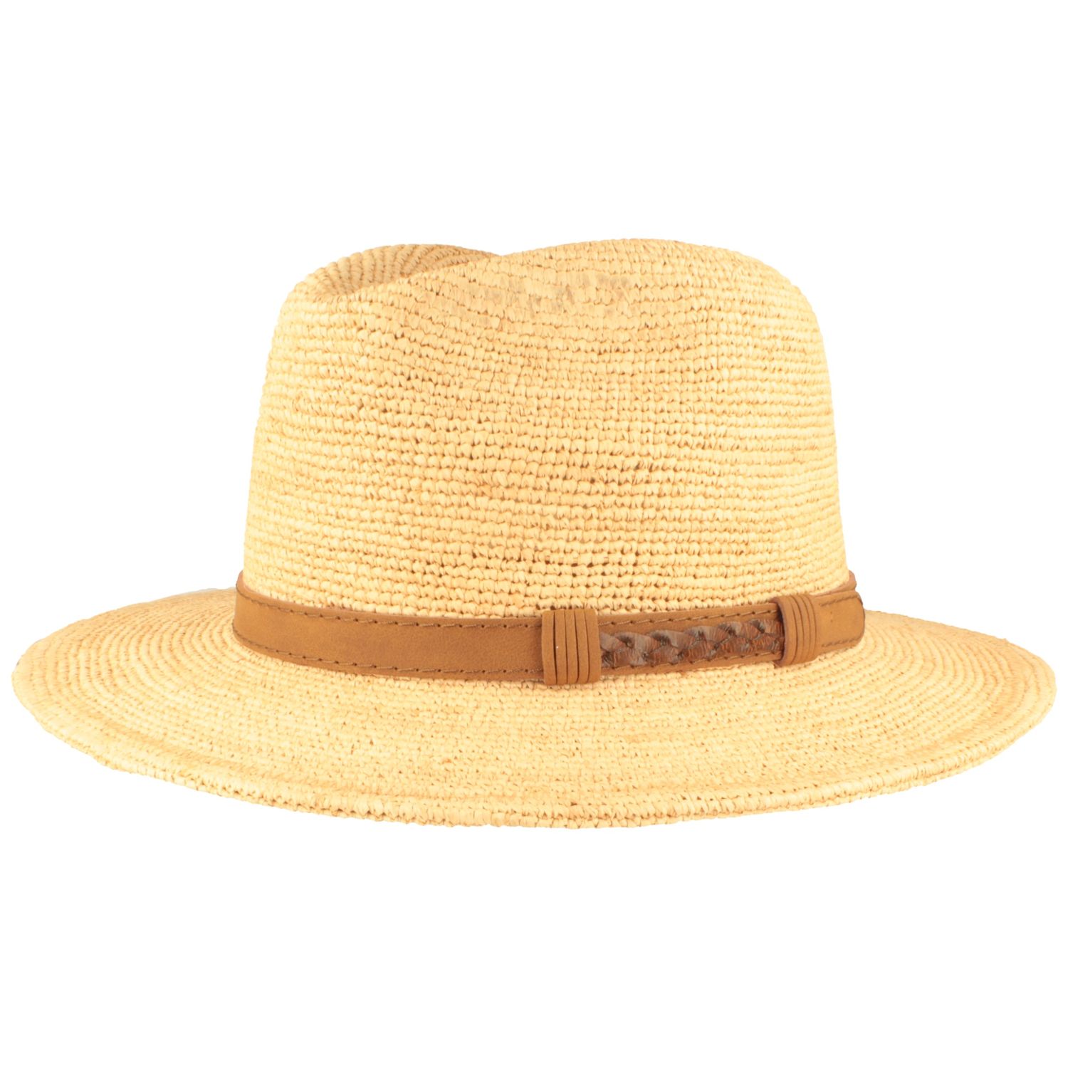 Fiebig Stroh Traveller Raffia Crochet mit Kunstlederband