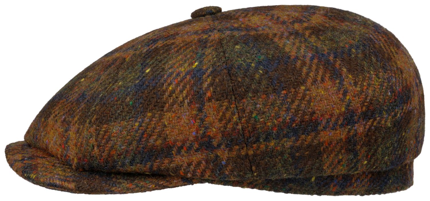 Stetson 8-tlg Hatteras Woolen Check Schiebermütze kariert aus Wolle