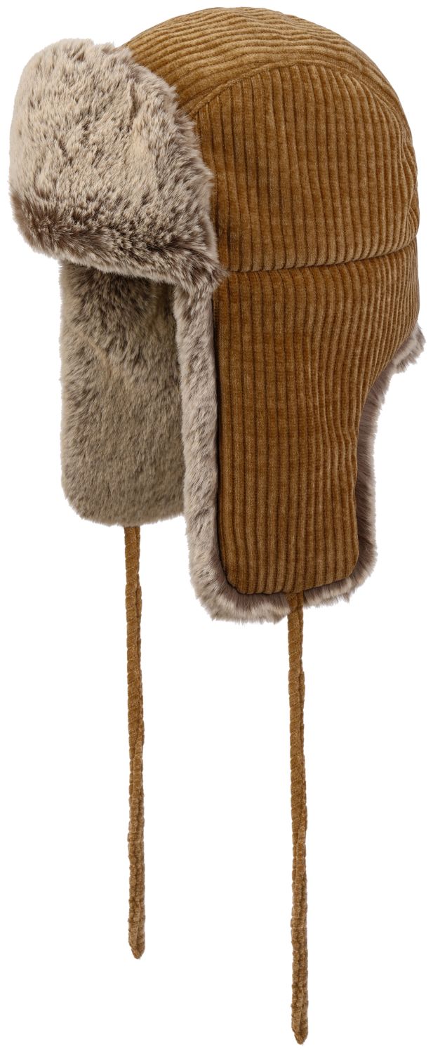 Stetson Pilotenmütze Bomber Cap aus Cord und Kunstpelz
