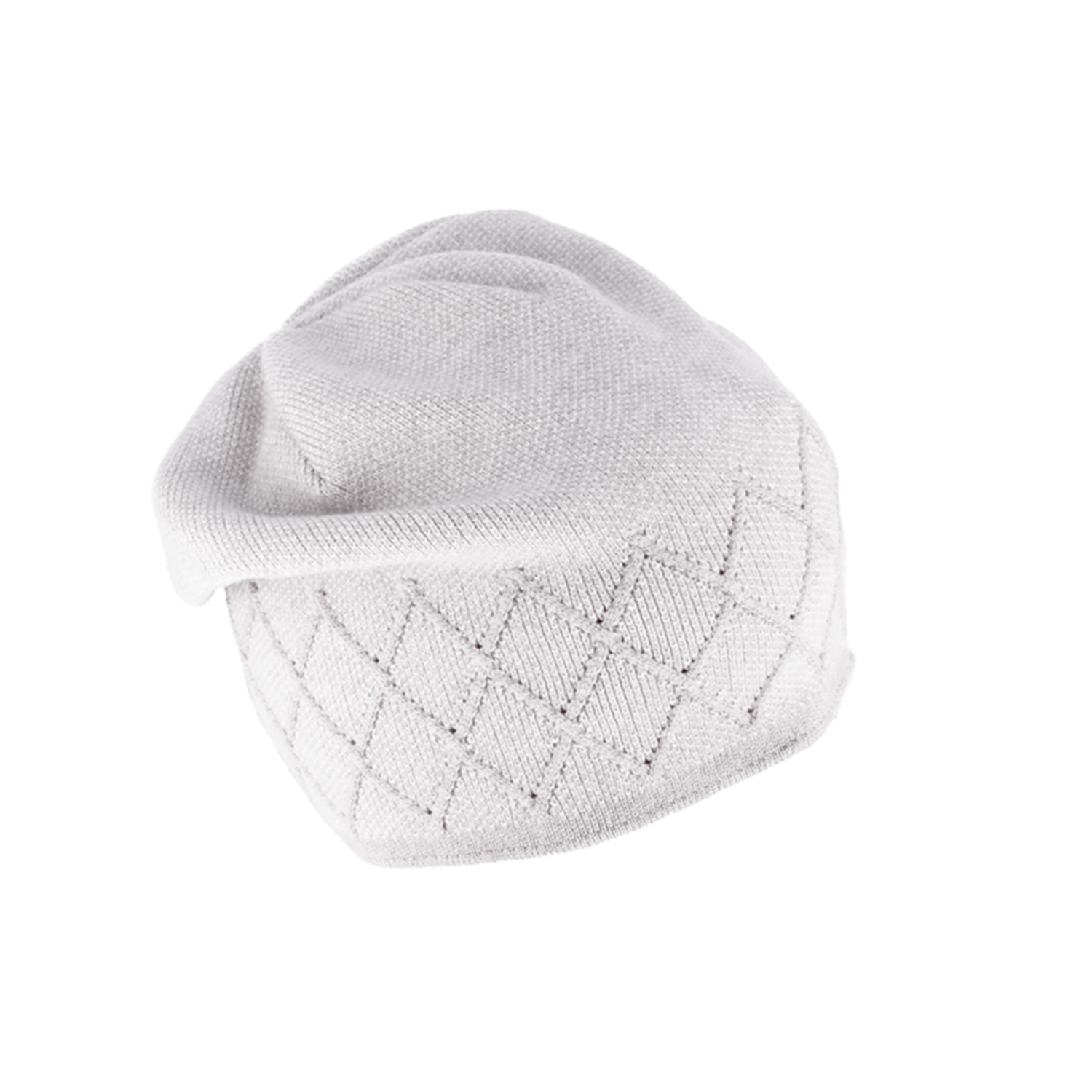 Fiebig Beanie Viskose Melange Rautenmuster
