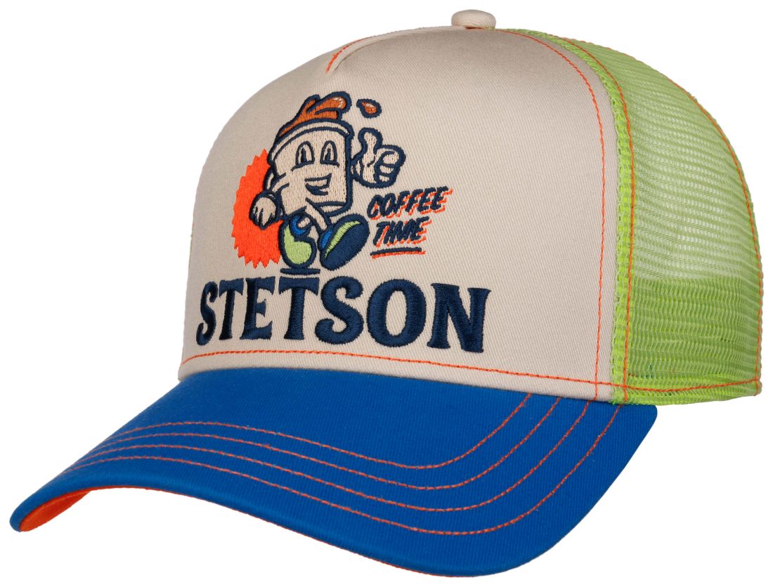 Stetson Barista Coffee Time Trucker Cap mit neon Netzeinsatz