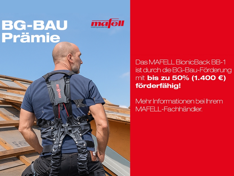 MAFELL – BionicBack - BG-Bau Förderung MAFELL – BionicBack - BG-Bau Förderung