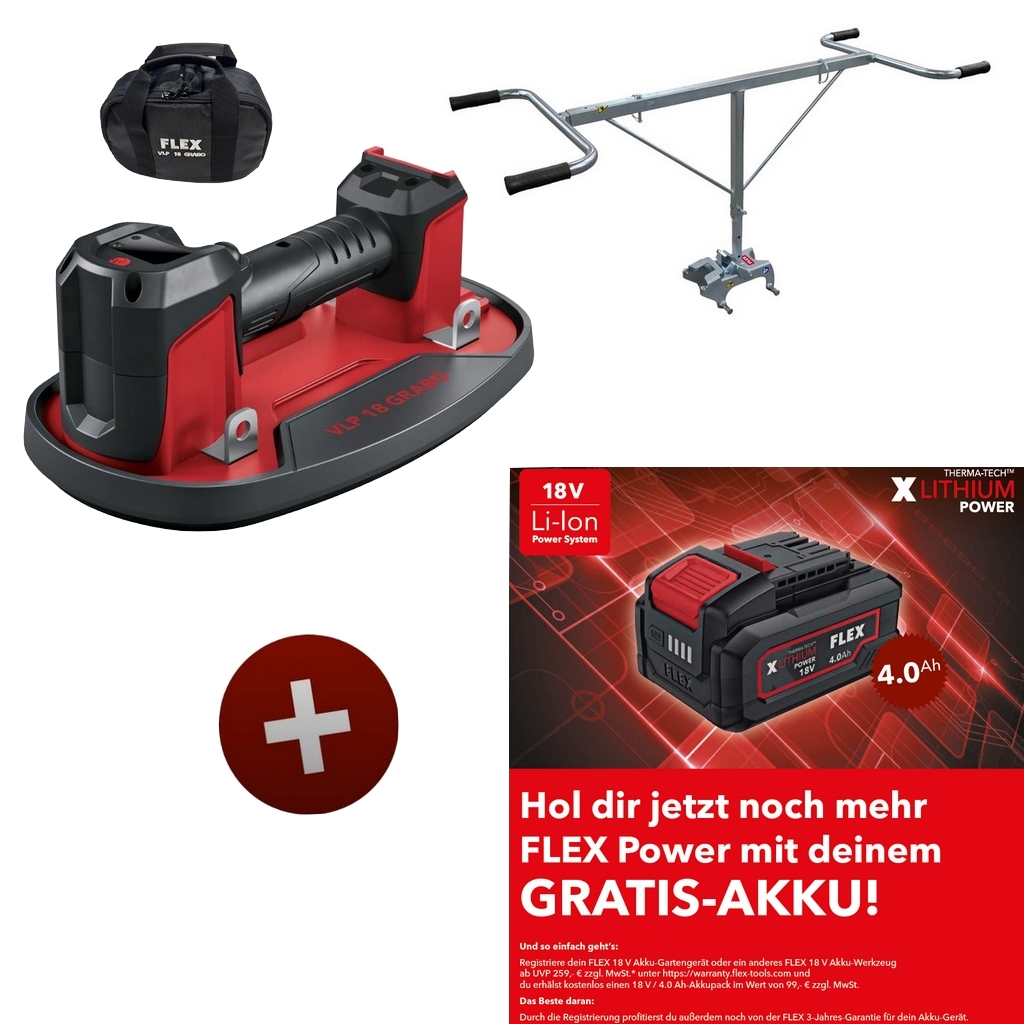 Flex Akku-Vakuumheber VLP 18.0 C 18V 531330 + Handtragegriff VLP-HCH DUO 534762 Flex Akku-Vakuumheber VLP 18.0 C 18V 531330 + Handtragegriff VLP-HCH DUO 534762
