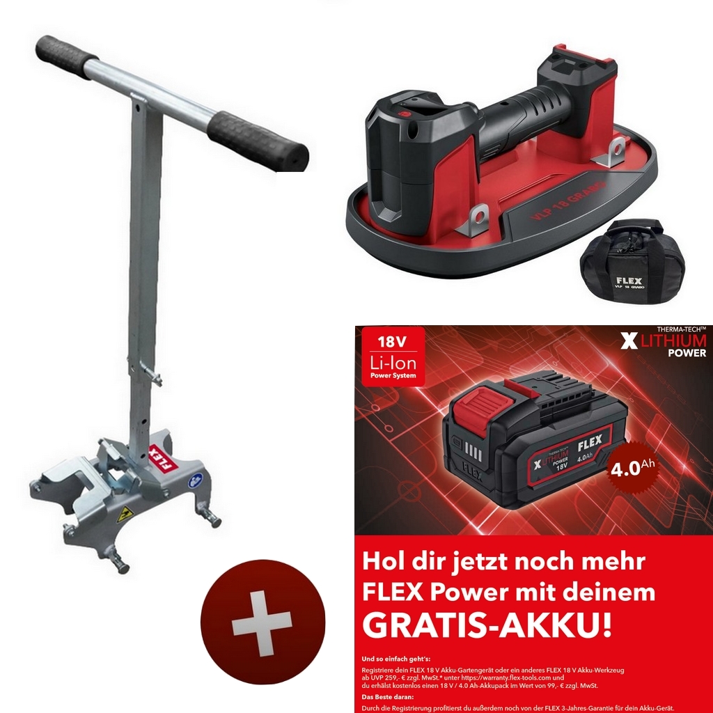 Flex Akku-Vakuumheber VLP 18.0 C 18V 531330 + Handtragegriff VLP-HCH SOLO 534761 Flex Akku-Vakuumheber VLP 18.0 C 18V 531330 + Handtragegriff VLP-HCH SOLO 534761