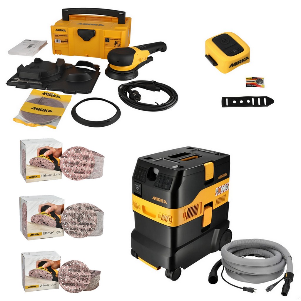 Mirka Rotationsschleifer DEROS RS + DEXOS 1230 System Ultimax Ligno KIT2532WOMDE Mirka Rotationsschleifer DEROS RS + DEXOS 1230 System Ultimax Ligno KIT2532WOMDE