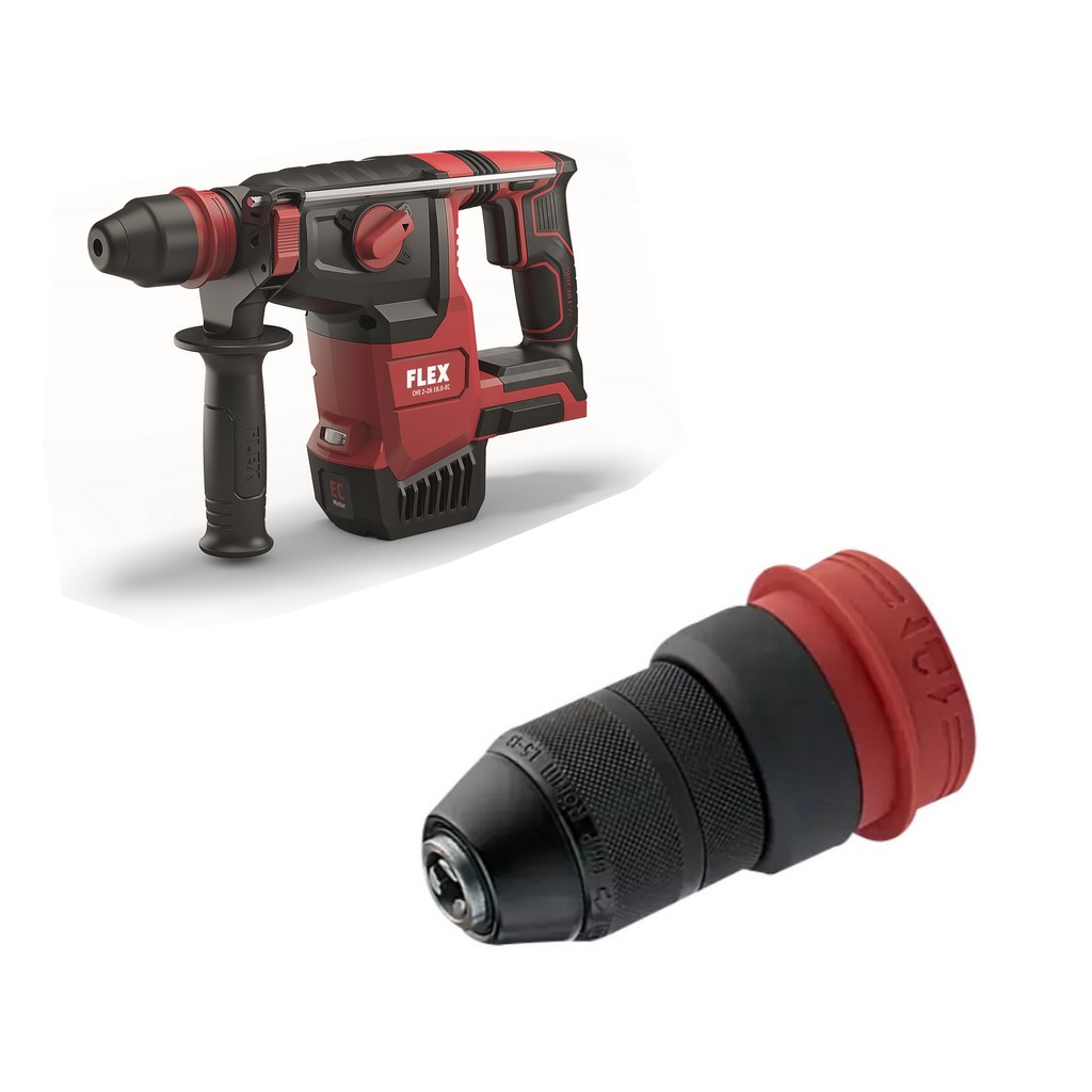 Flex Akku-Kombi-Bohrhammer CHE2-26 18.0 Nr. 491314 + Schnellspannbohrfutter Flex Akku-Kombi-Bohrhammer CHE2-26 18.0 Nr. 491314 + Schnellspannbohrfutter