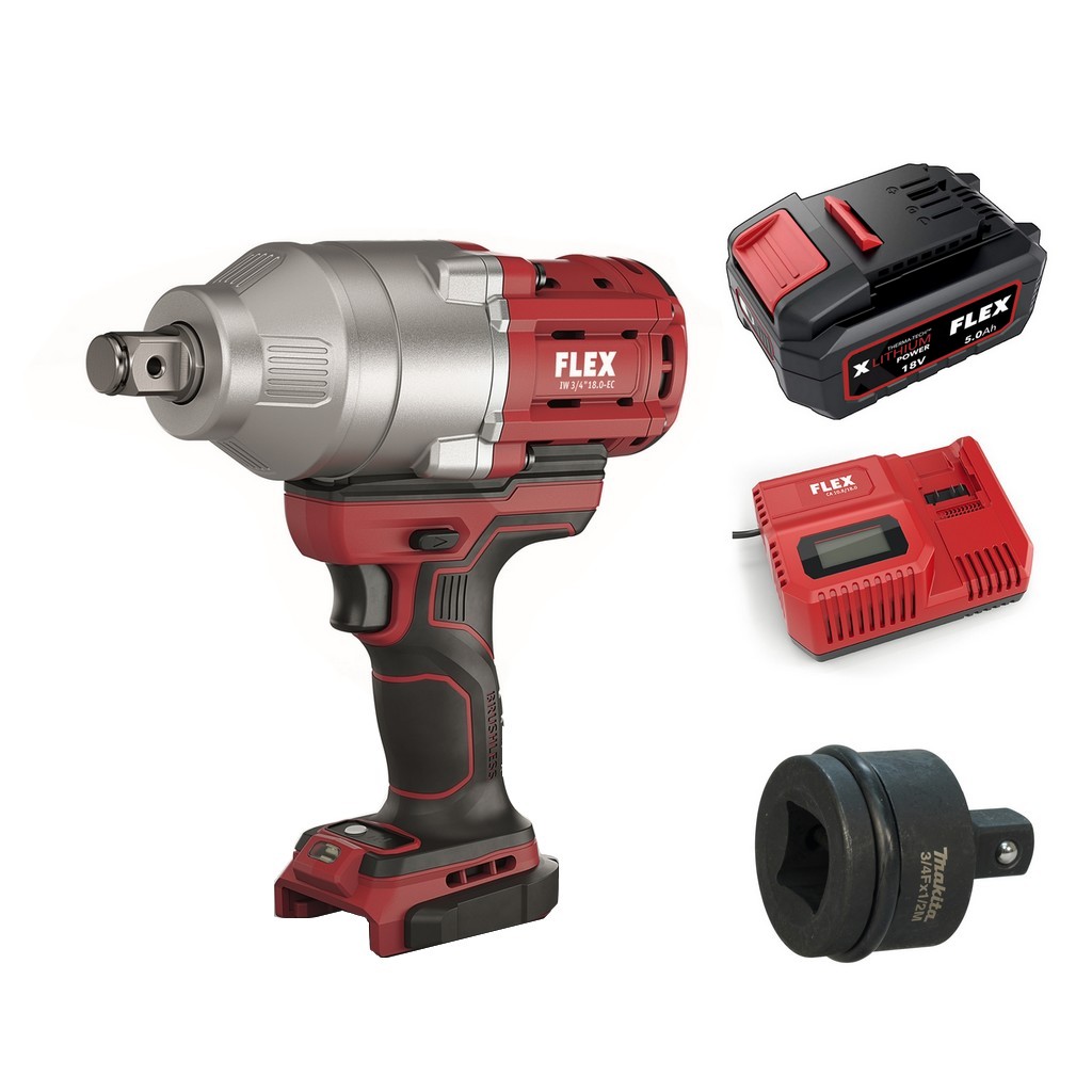Flex Akku-Schlagschrauber IW 3/4" 18.0-EC C + Akku + Schnelladegerät + Adapter Flex Akku-Schlagschrauber IW 3/4" 18.0-EC C + Akku + Schnelladegerät + Adapter