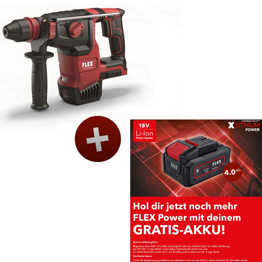 Flex Akku Kombi-Bohrhammer CHE 2-26 18.0-EC C 18V ohne Akku und Ladegerät 491314 Flex Akku Kombi-Bohrhammer CHE 2-26 18.0-EC C 18V ohne Akku und Ladegerät 491314