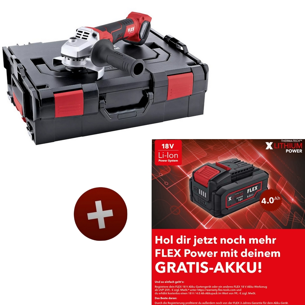 Flex Akku Winkelschleifer mit Bremse LB 125 18.0-EC 18V 125mm Solo Koffer 499315 Flex Akku Winkelschleifer mit Bremse LB 125 18.0-EC 18V 125mm Solo Koffer 499315