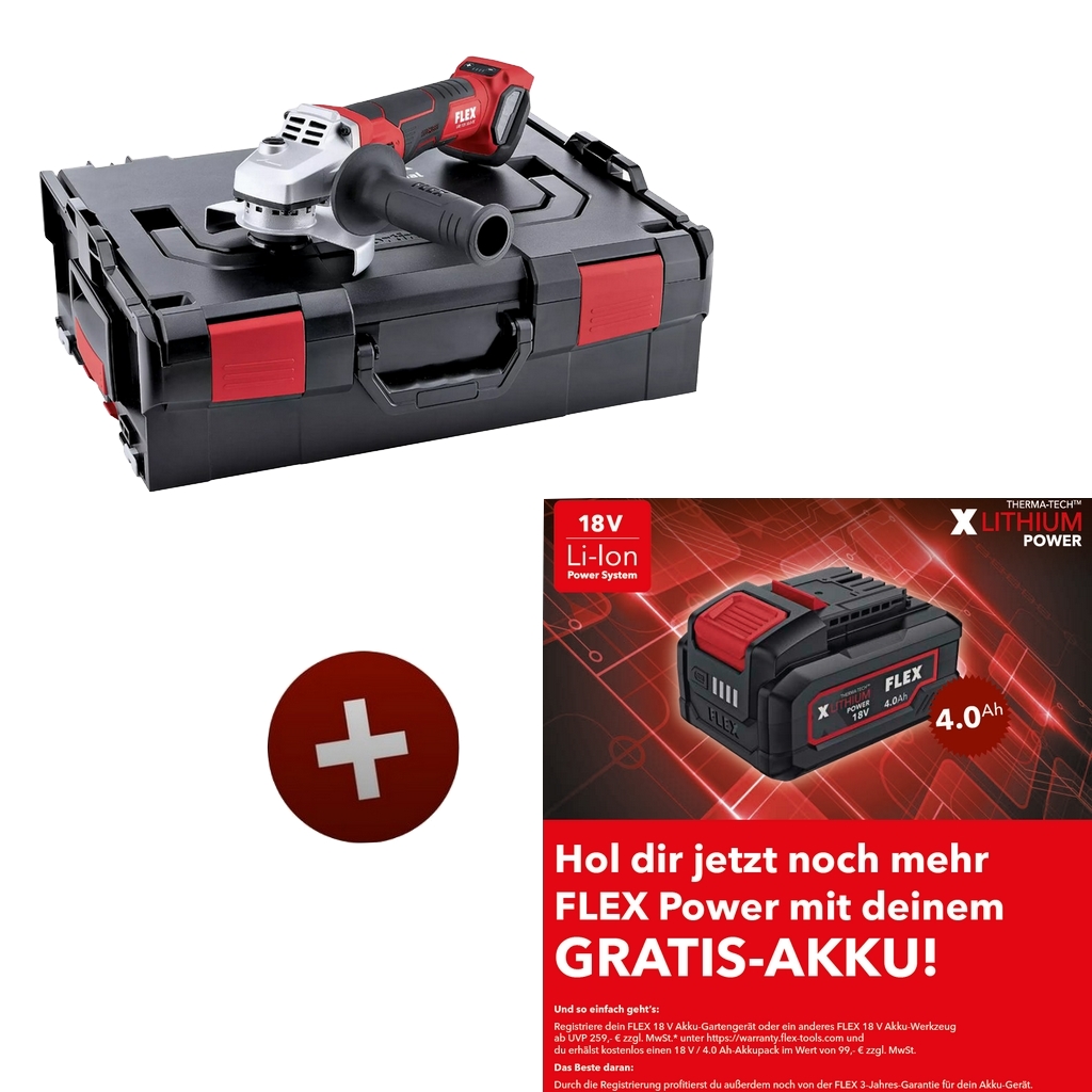 Flex Akku Winkelschleifer LBE 125 18.0-EC Solo 18V 125mm Bremse in L-Boxx 499293 Flex Akku Winkelschleifer LBE 125 18.0-EC Solo 18V 125mm Bremse in L-Boxx 499293