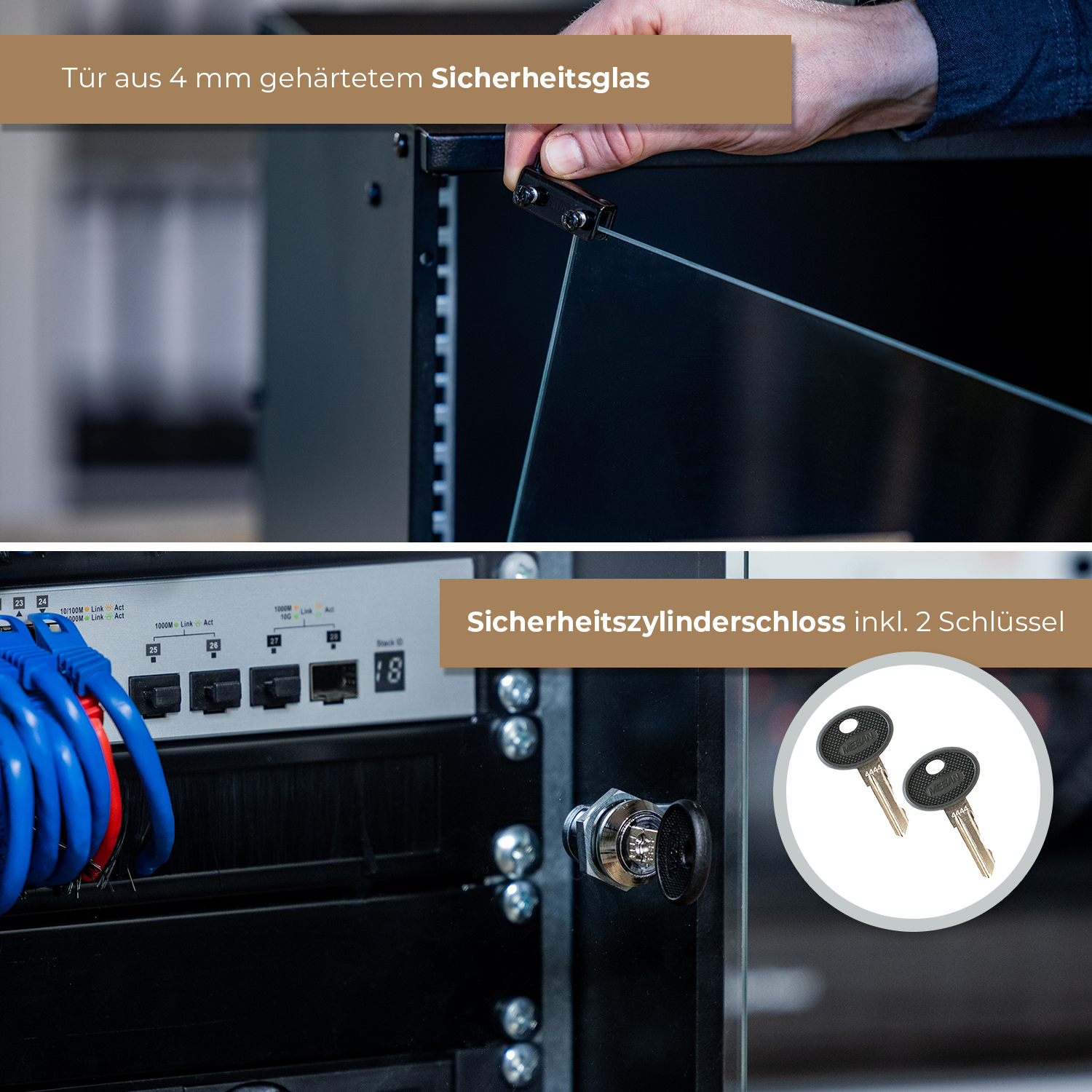 HMF 19" Serverschrank Netzwerkschrank 4HE 7HE 9HE 12HE Unmontiert - Foto 3