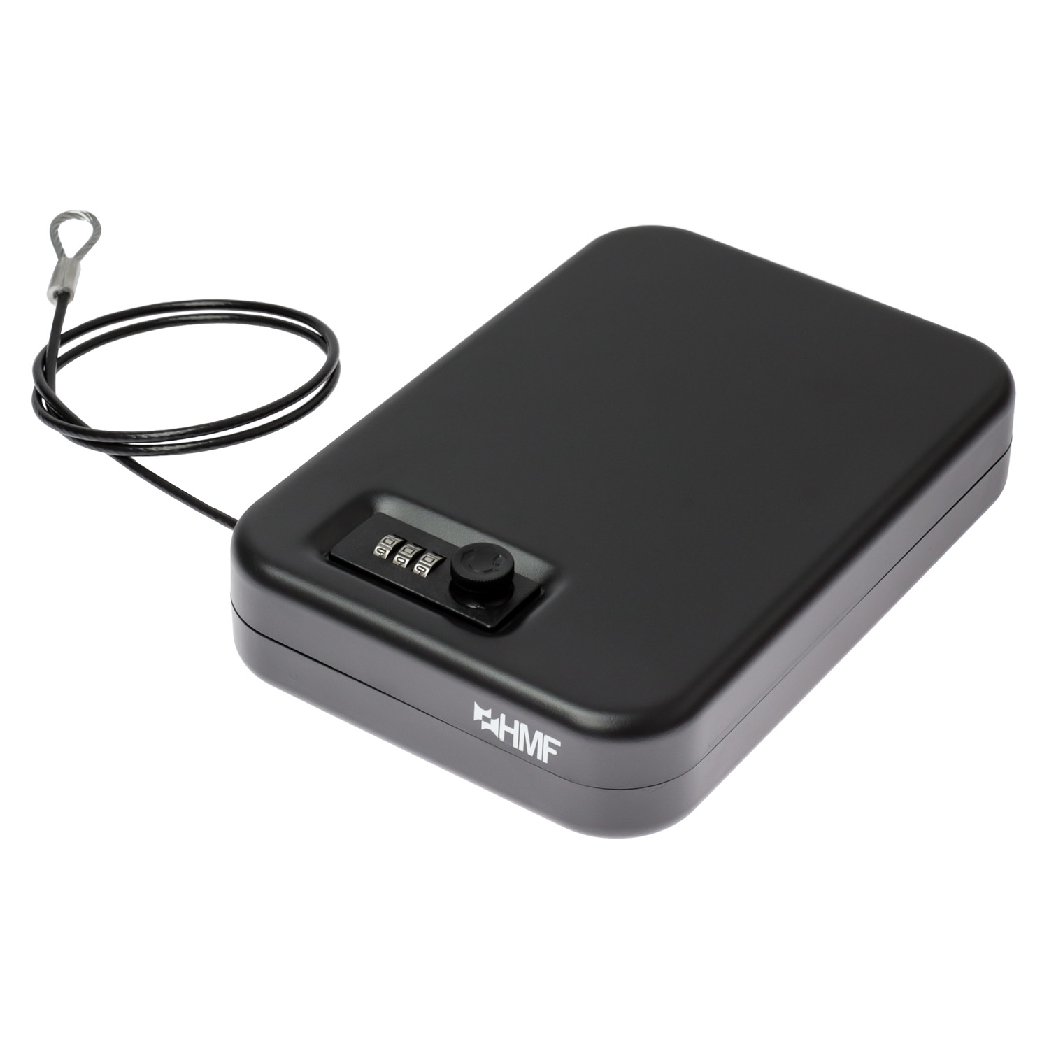 HMF Sicherheitsbox tragbar mit Zahlenschloss Sicherungskabel Mini