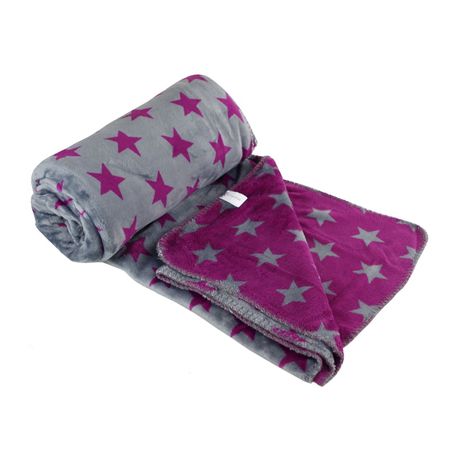 Flanelldecke Kuscheldecke 150x200cm Sterne Polyester Mikrofaser